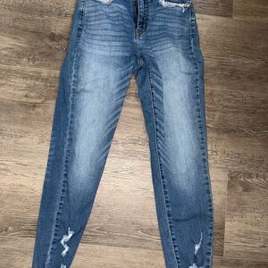KanCan Blue Skinny Jeans with Distressed Details